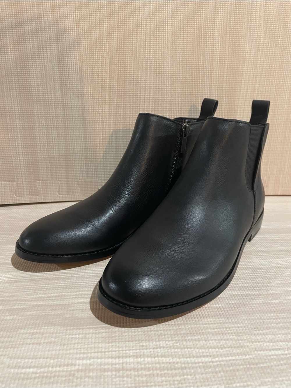 Lands' End Black Leather Women's Chelsea Ankle Boots